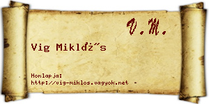 Vig Miklós névjegykártya